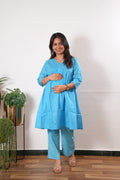 Sky blue cotton maternity nursing Comfies