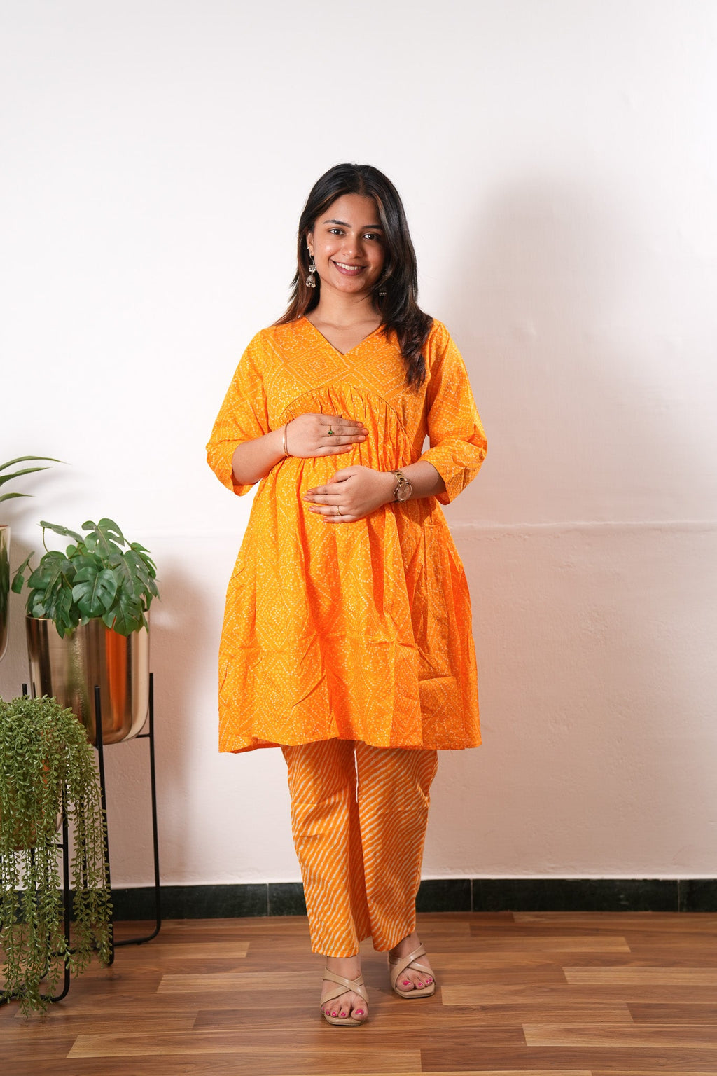 Tangerine cotton maternity nursing comfies