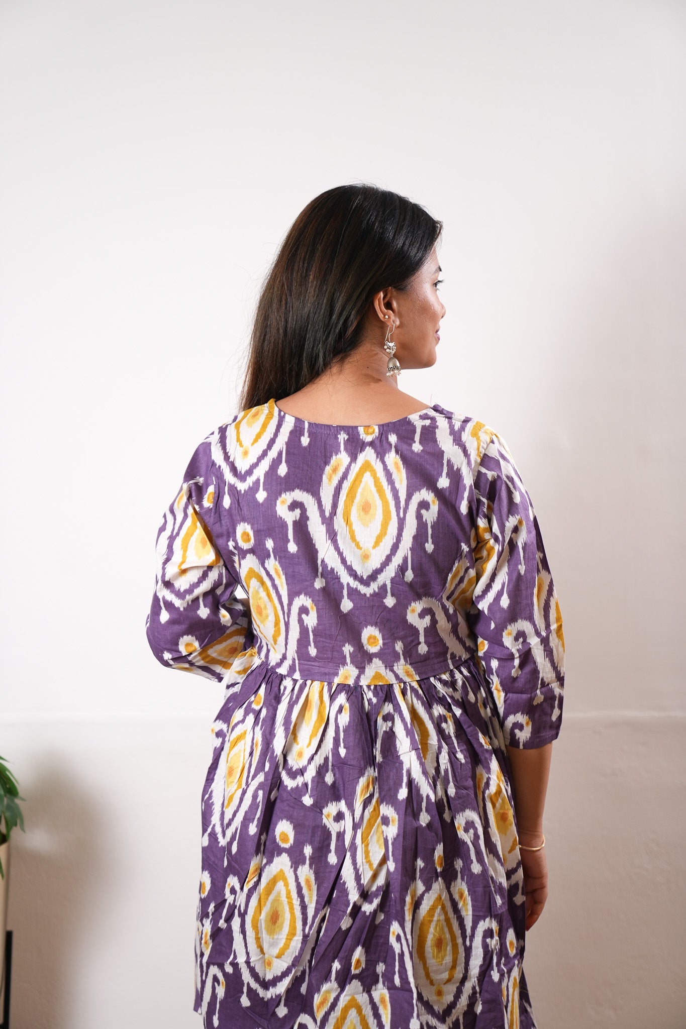 Violet geometric cotton maternity nursing comfies