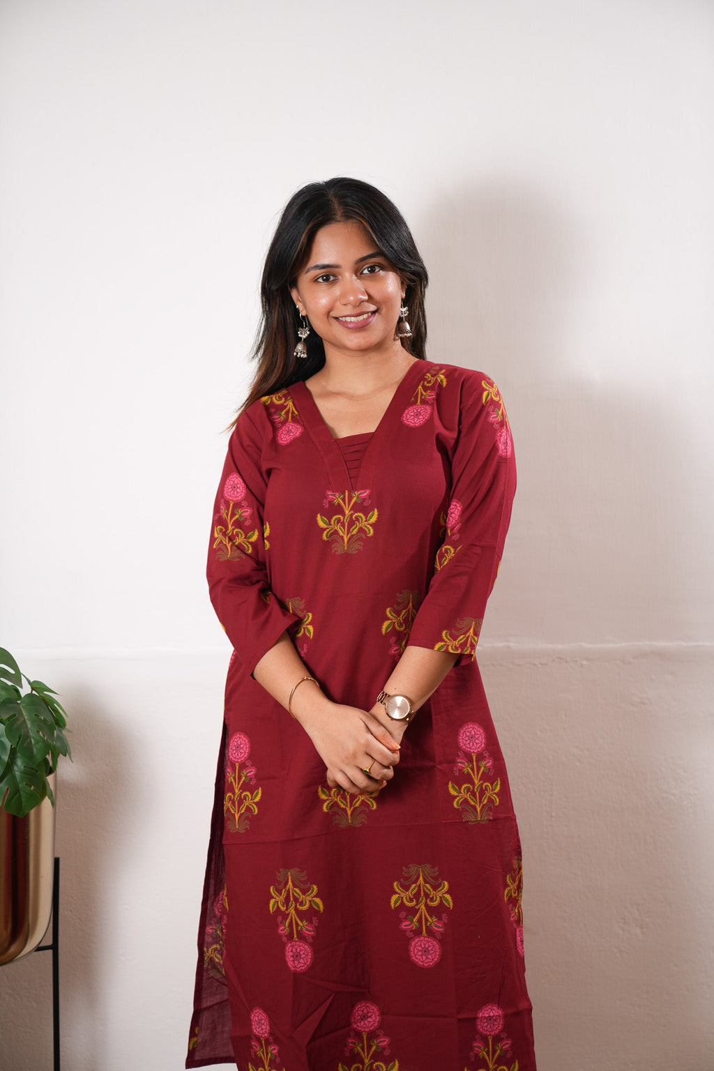 Deep red cotton co-ords set
