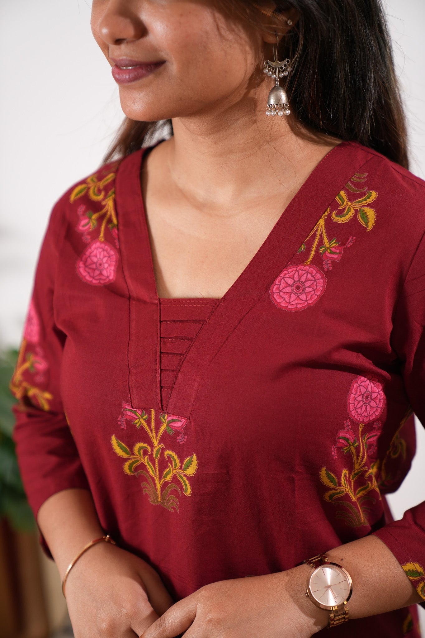 Deep red cotton co-ords set