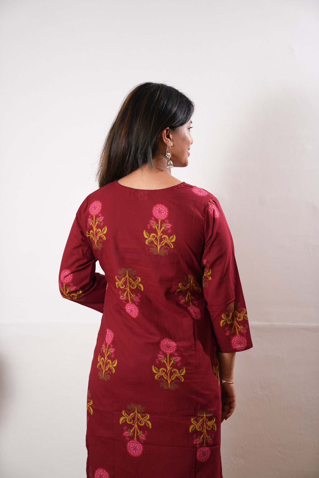Deep red cotton co-ords set