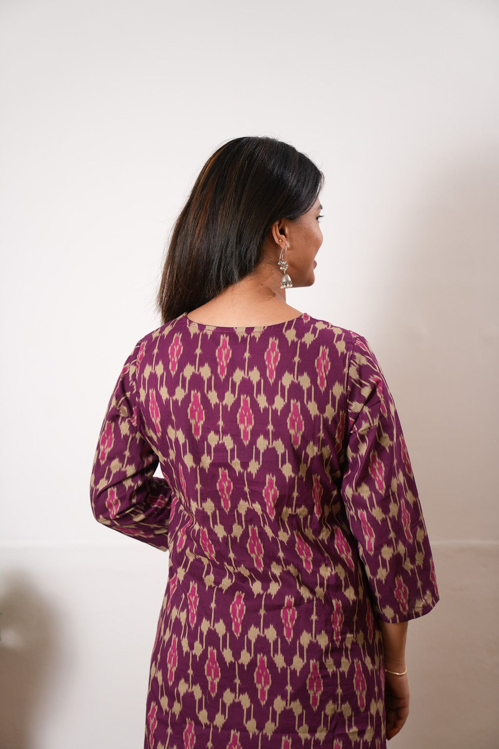 Purple geometric cotton co-ords set