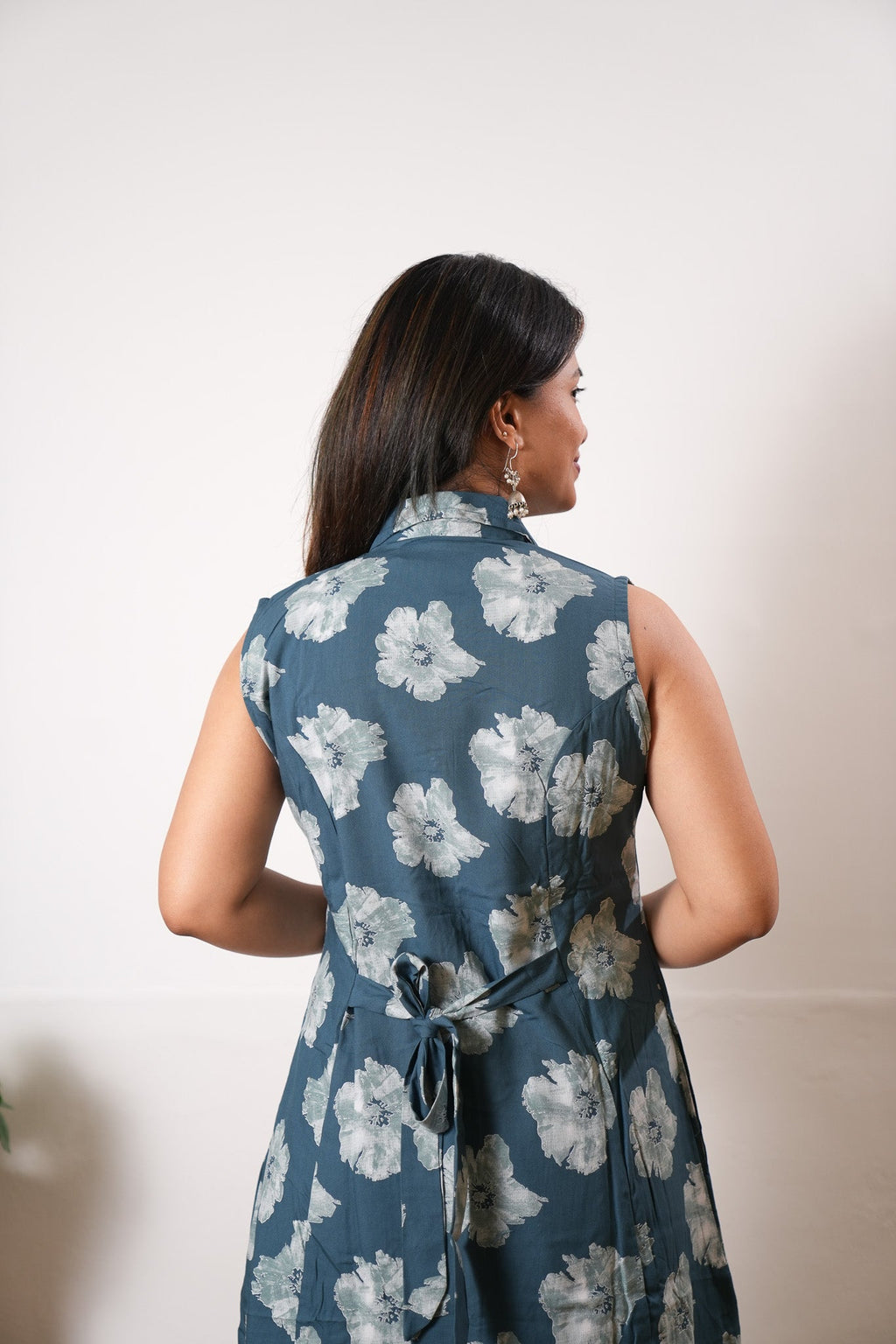 Ocean viscose shirt co-ords set (attached sleeves)