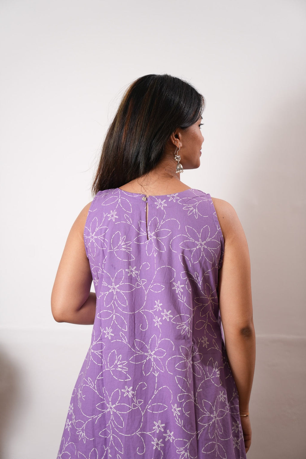 Lavender cotton co-ords set(attached sleeves)