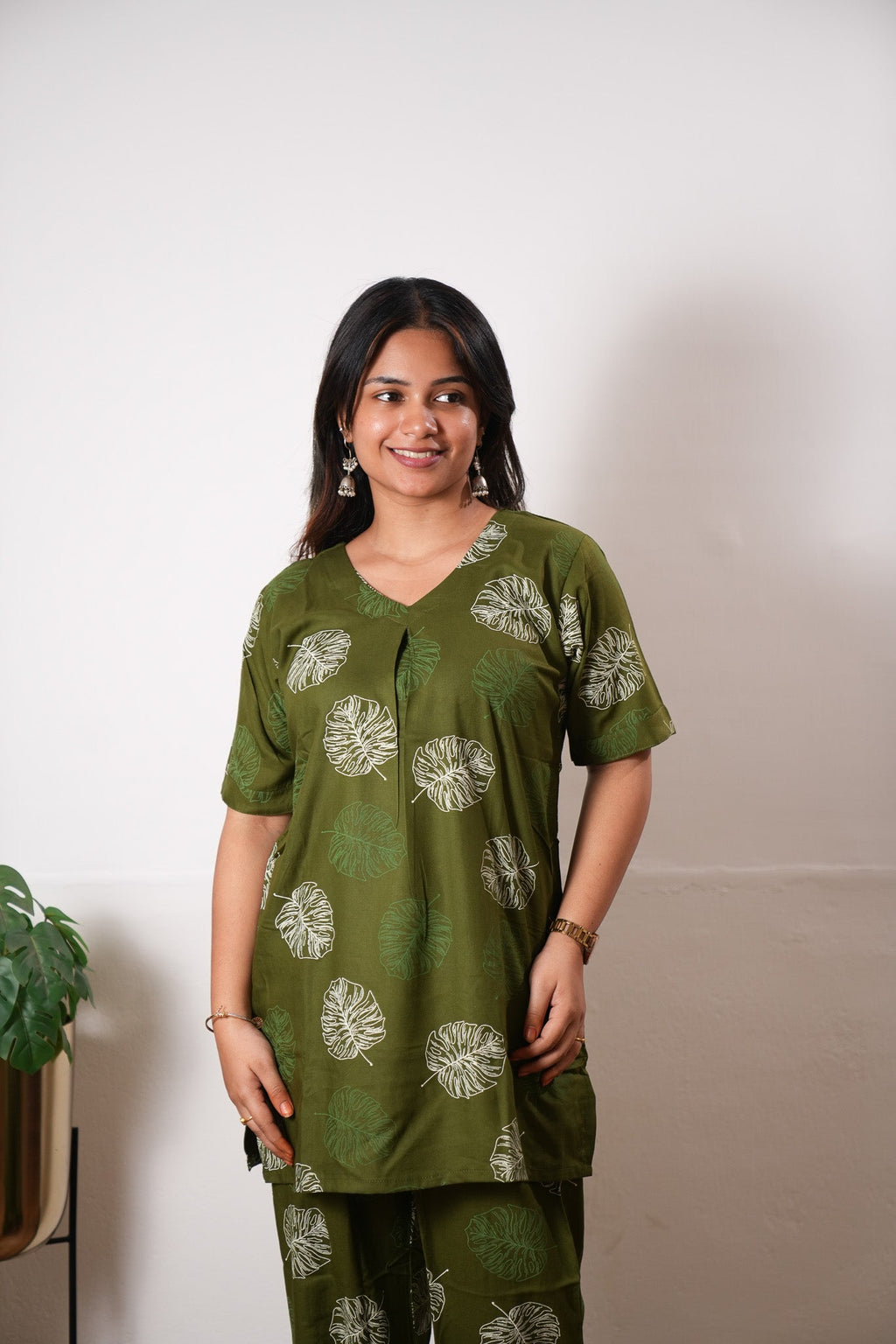 Olive maple cotton lounge sleep wear