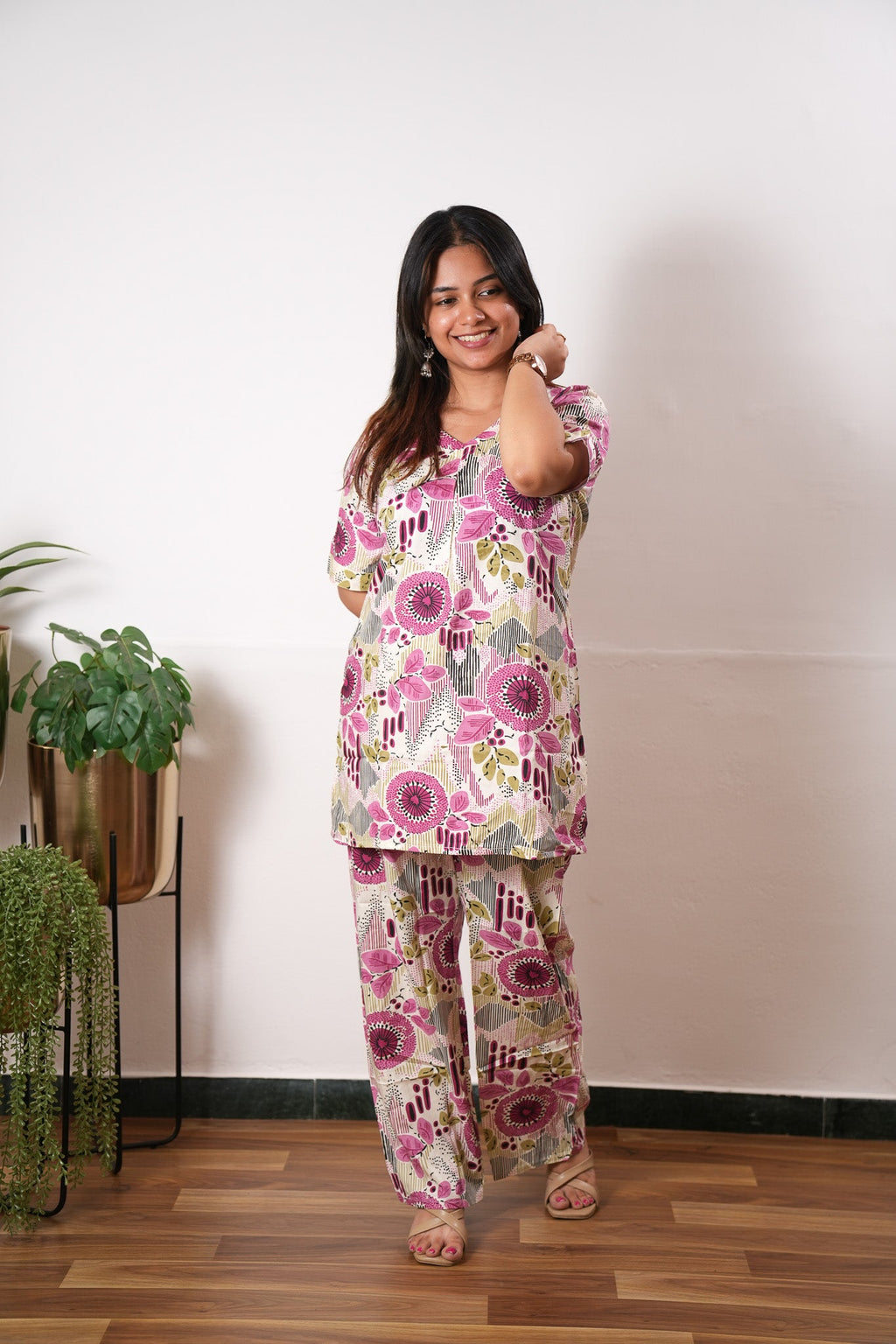 Off white stripes cotton lounge sleep wear