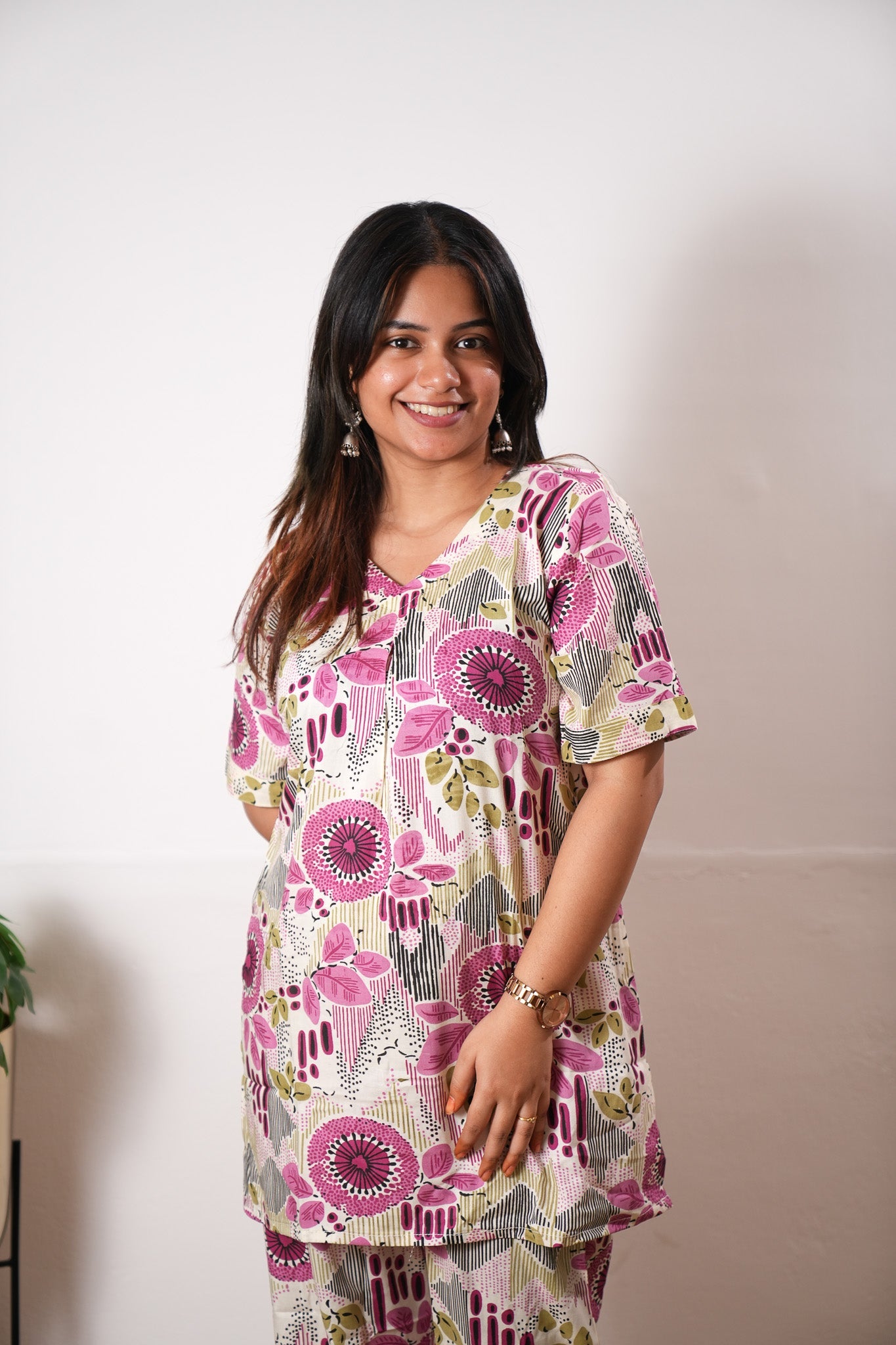Off white stripes cotton lounge sleep wear
