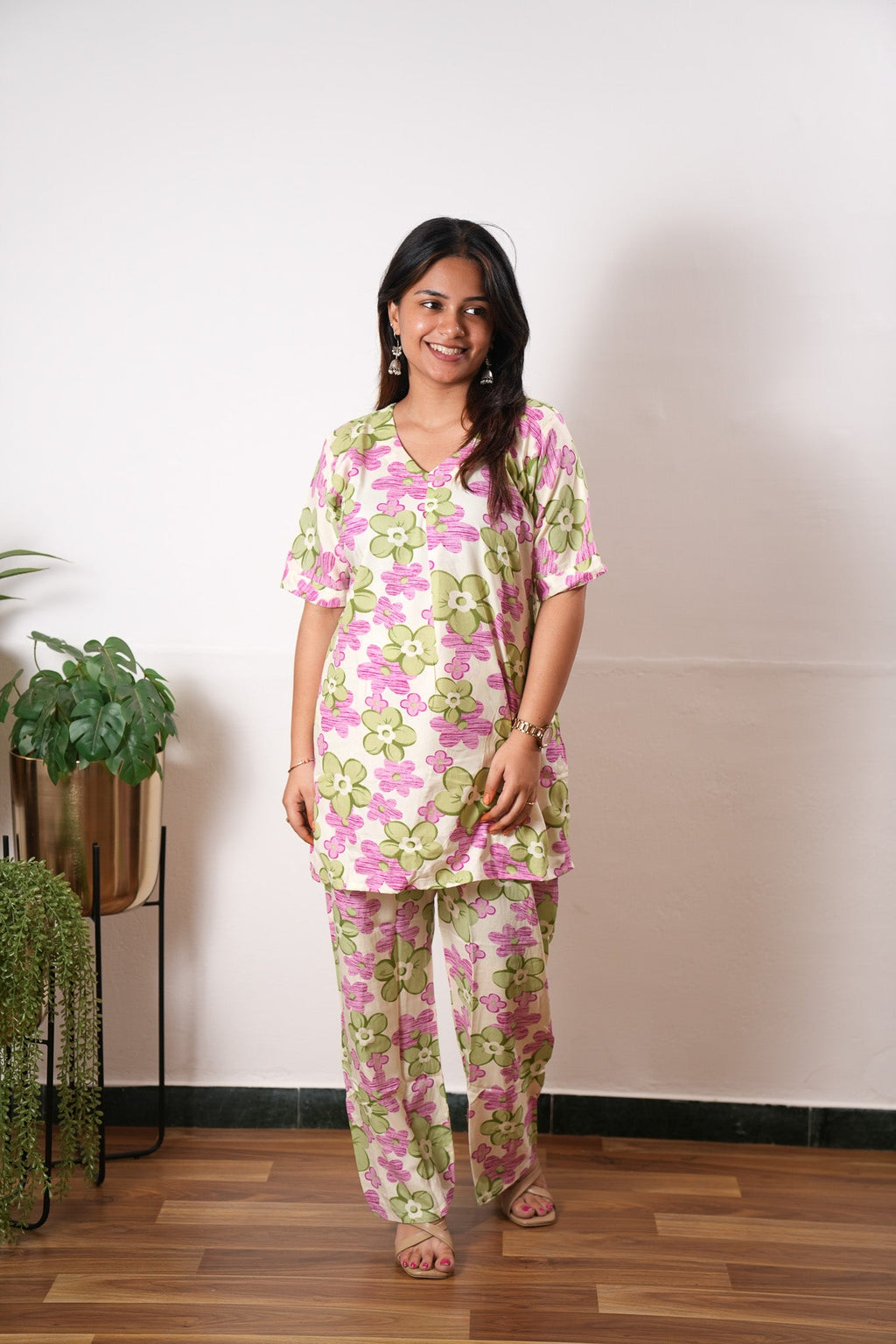 Pink daisies cotton lounge sleep wear