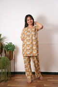 Mustard bouquet cotton lounge sleep wear