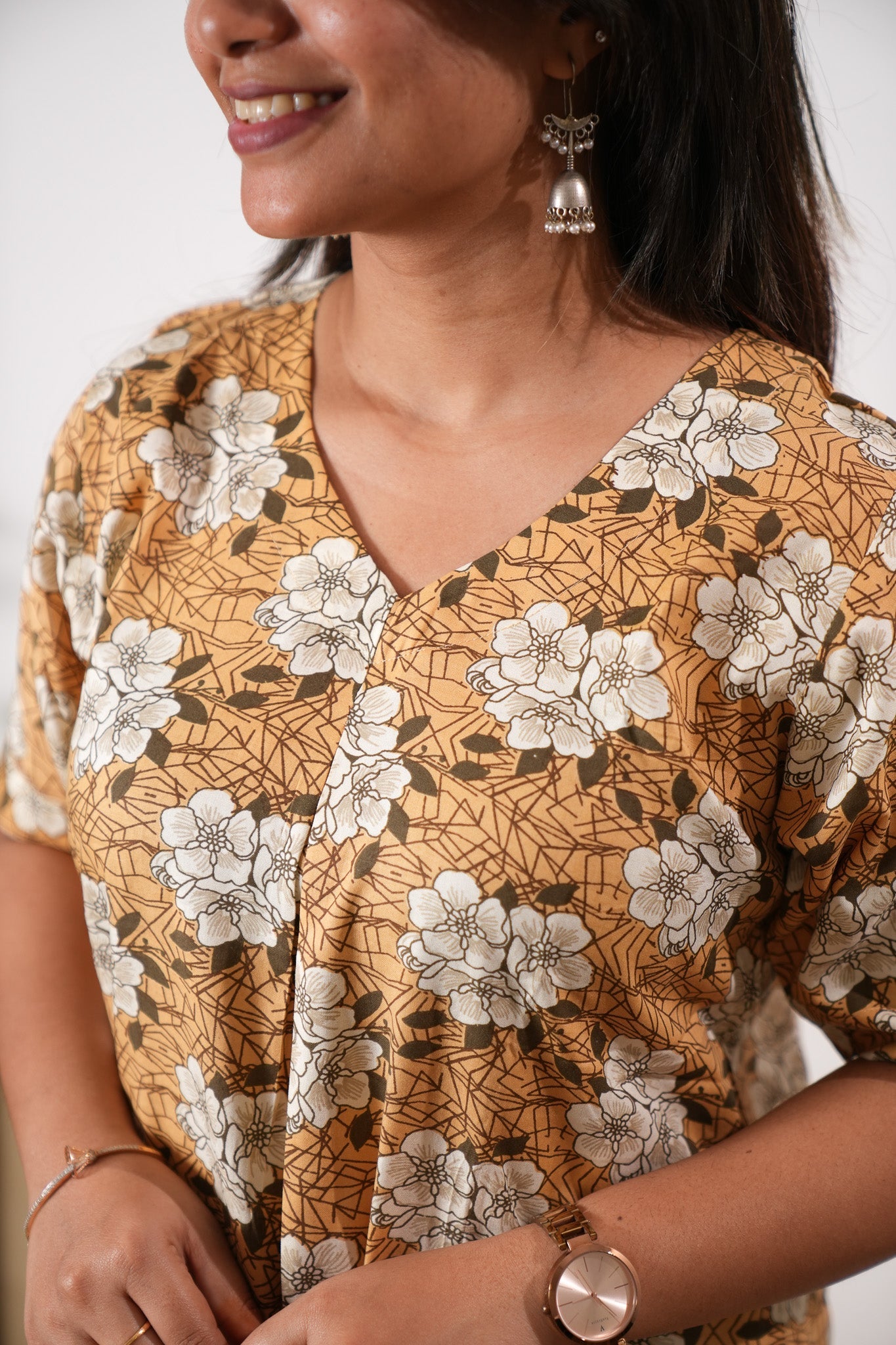 Mustard bouquet cotton lounge sleep wear