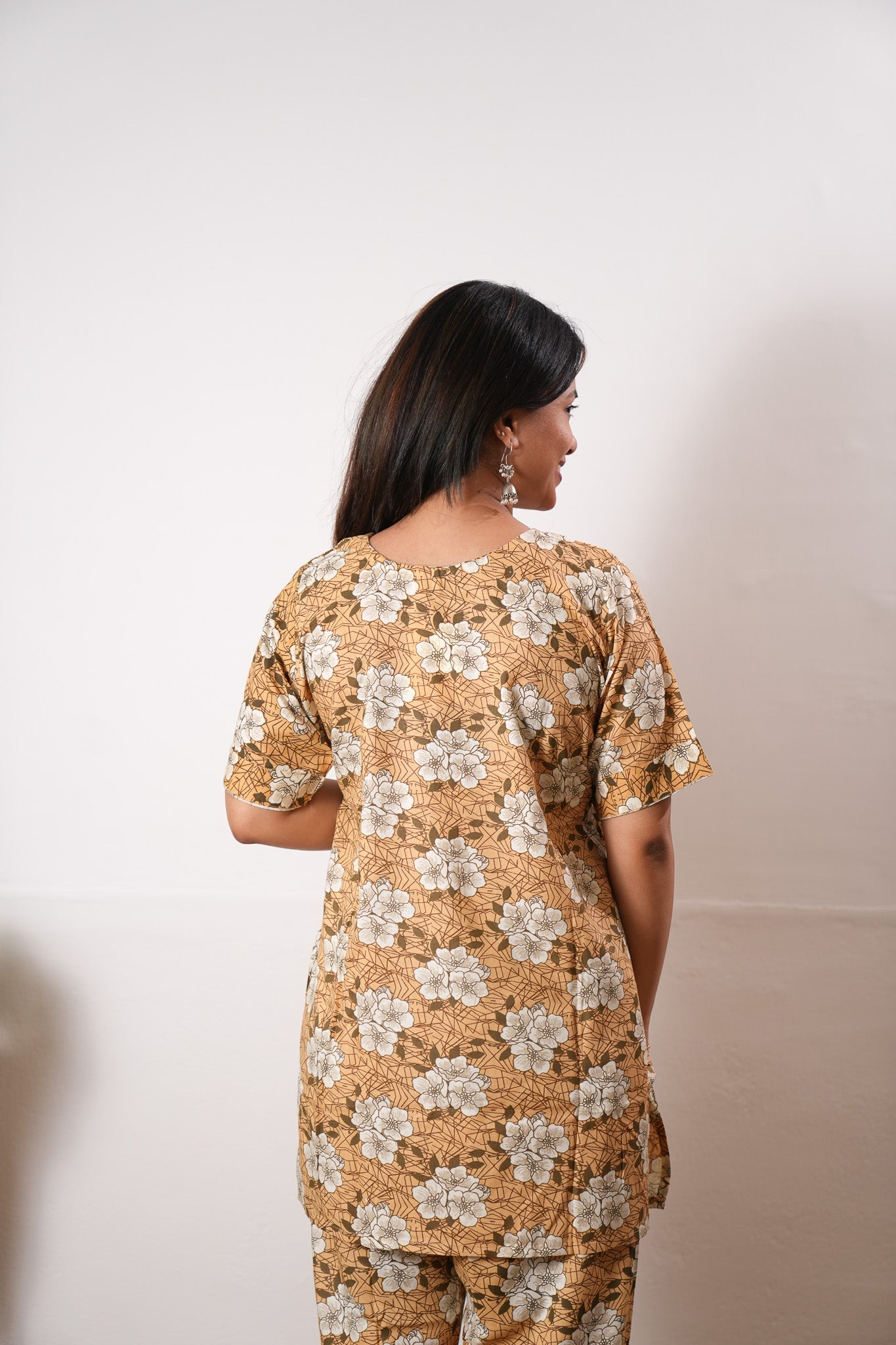 Mustard bouquet cotton lounge sleep wear