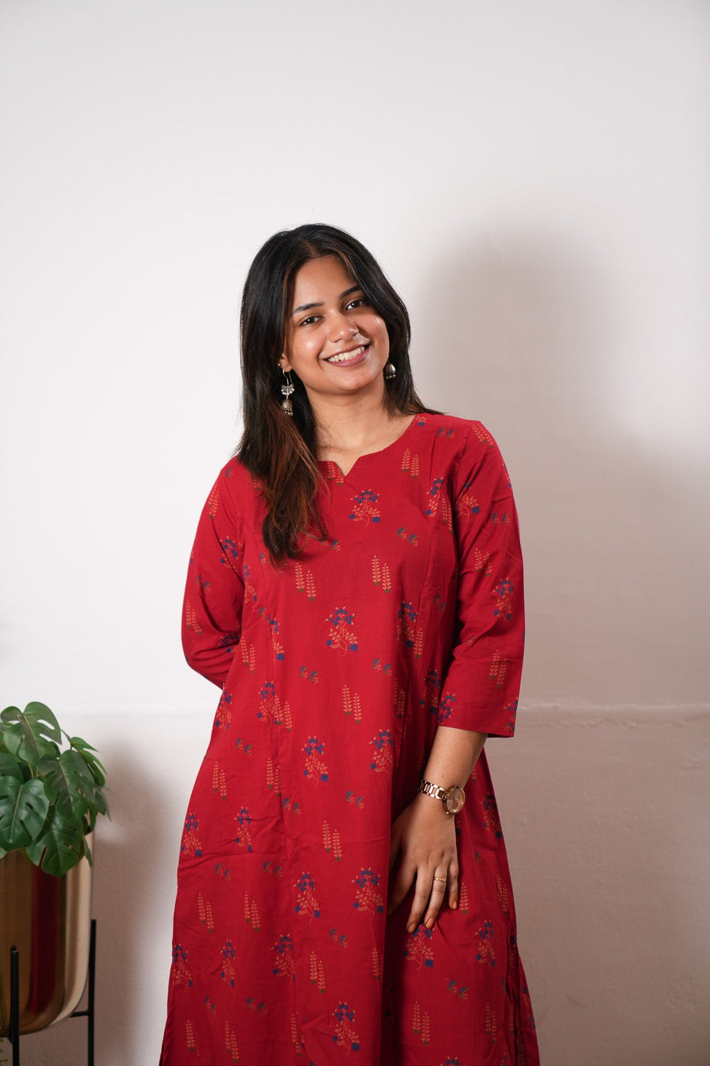 Tomato red cotton co-ords set