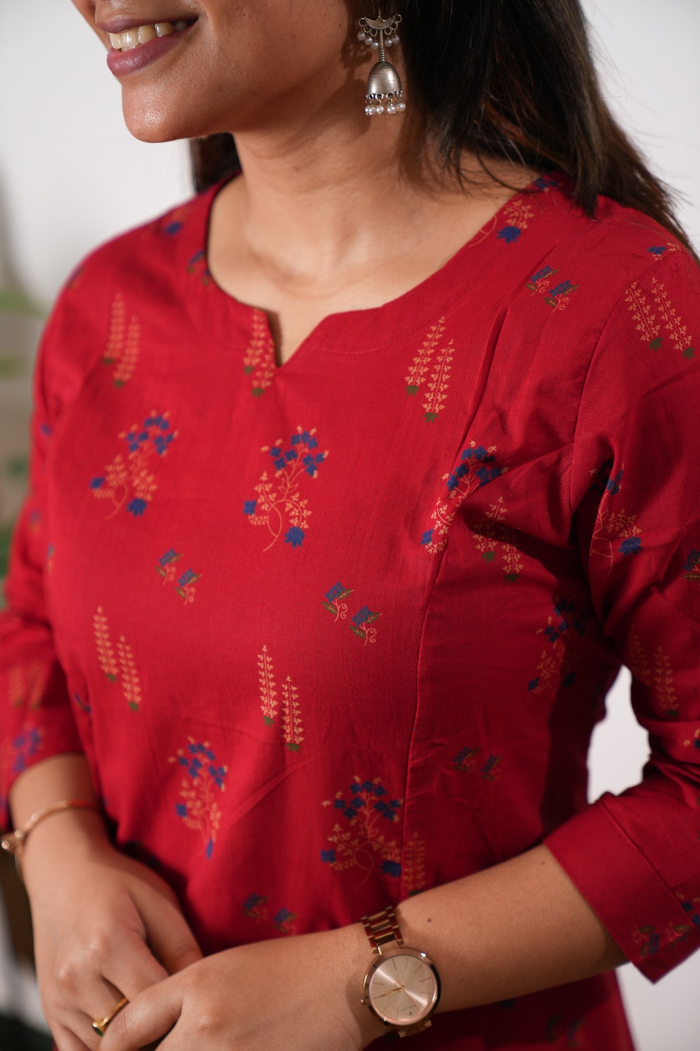 Tomato red cotton co-ords set