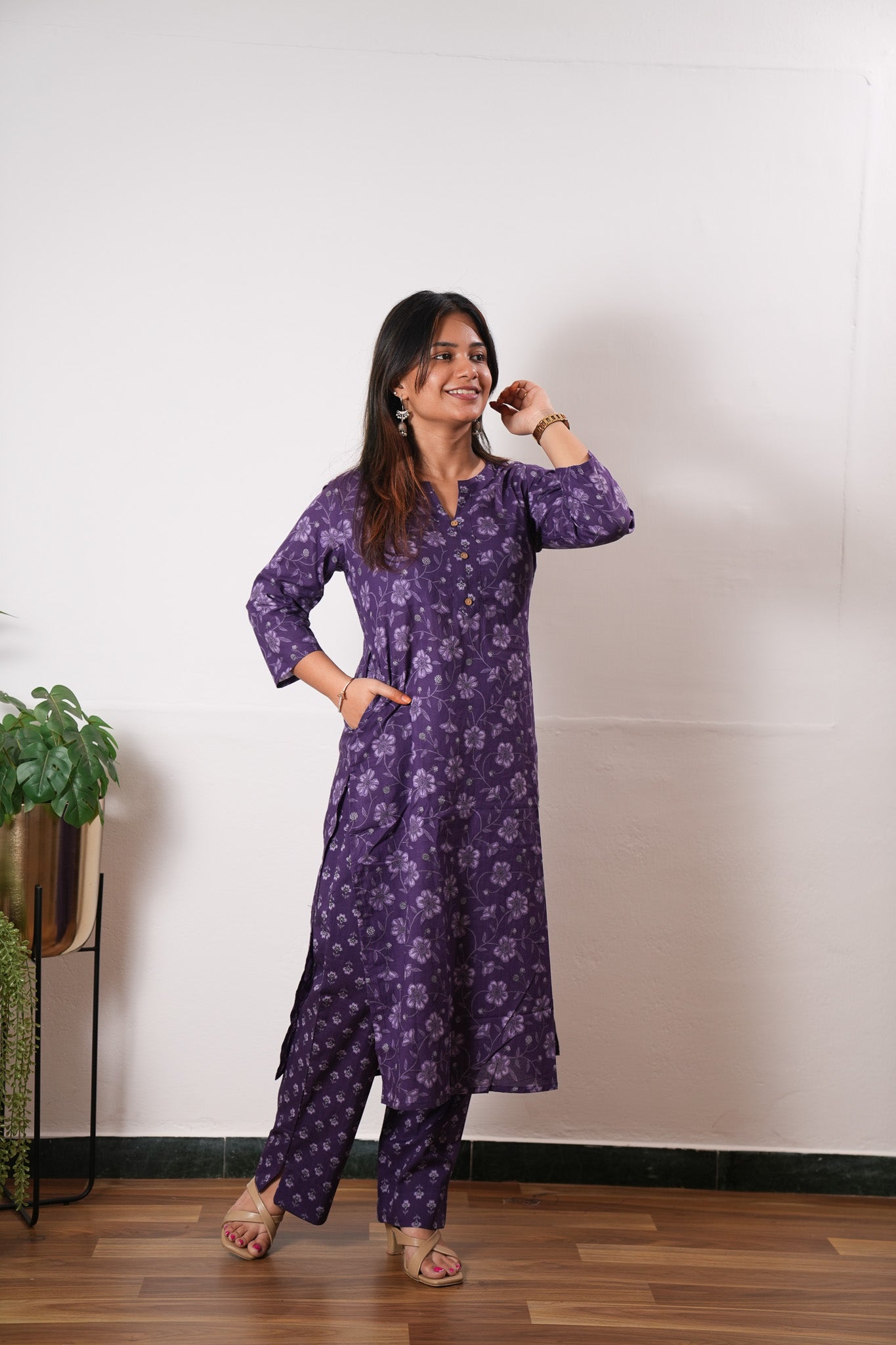 Violet cotton co-ords set