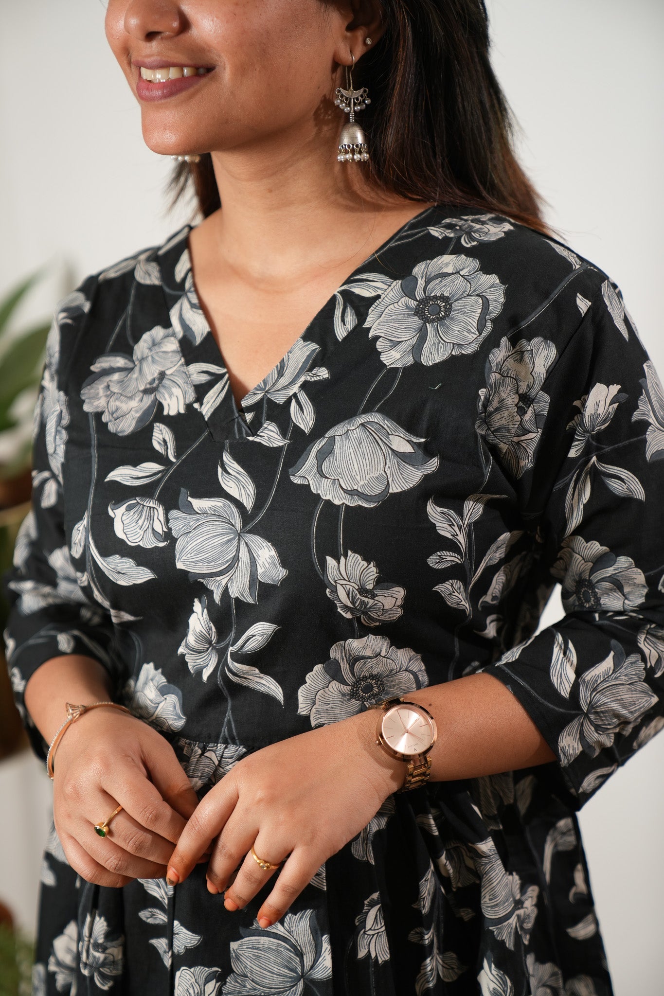 Peplum cotton short kurti - Onyx lillies