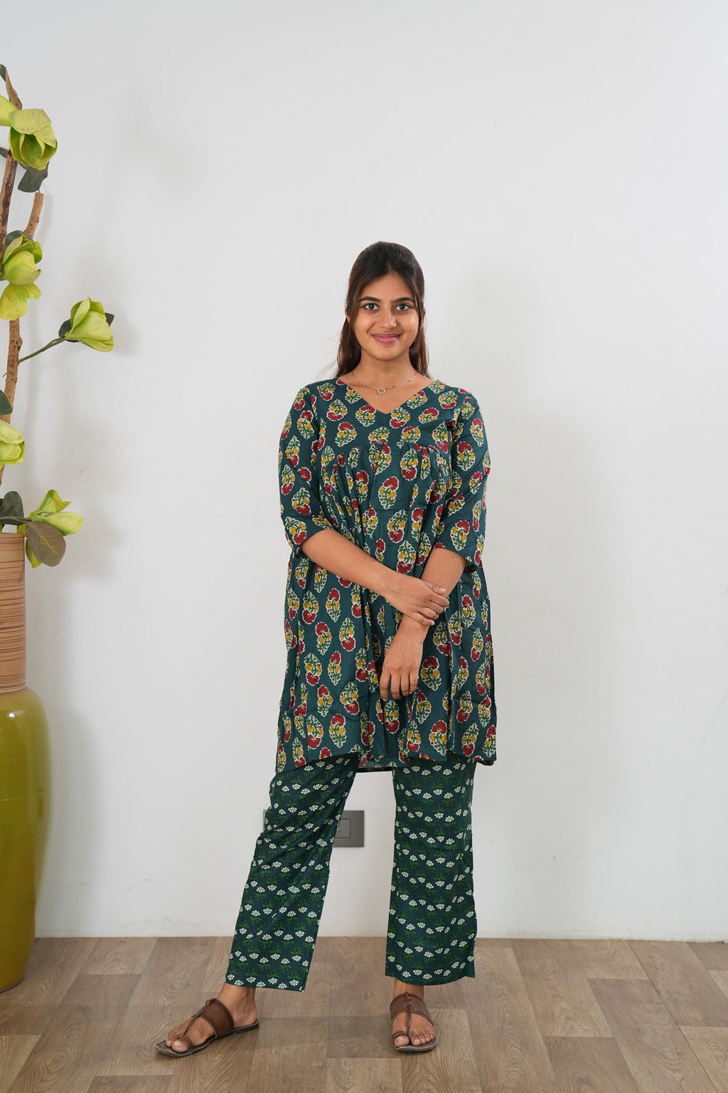 Pine green cotton Comfies