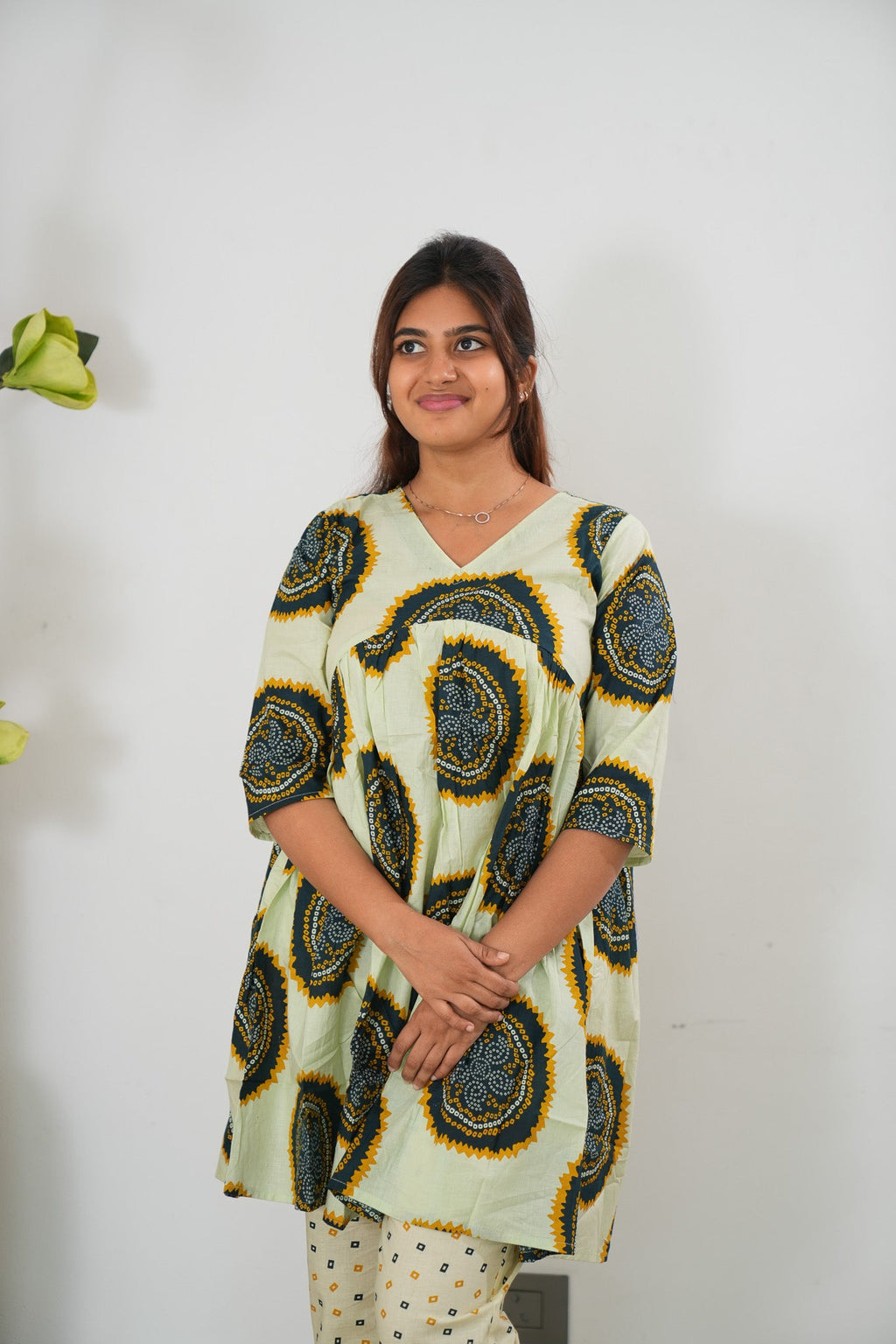 Ivory cotton flare top