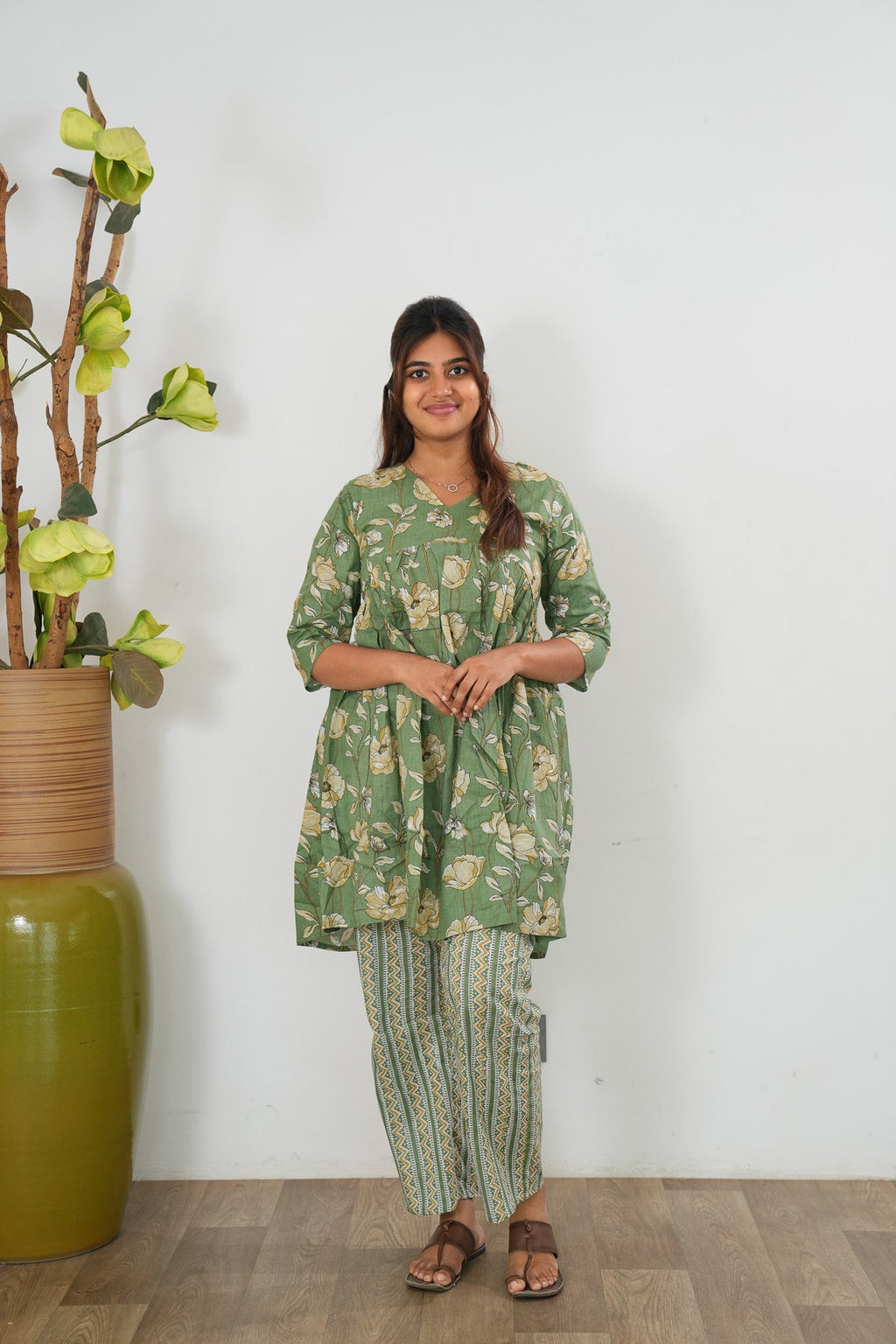 Pista green cotton comfies