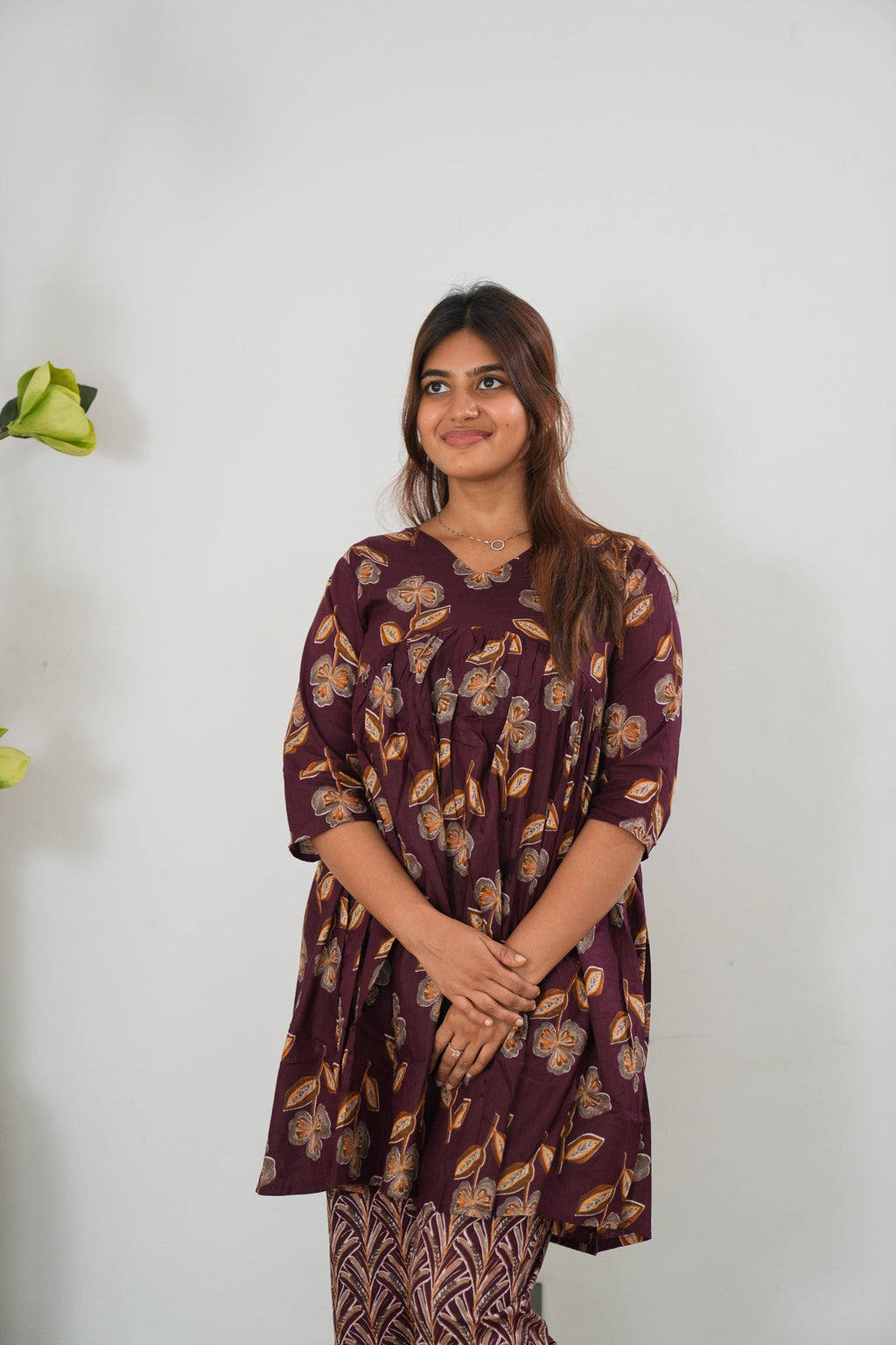 Chocolate cotton flare top