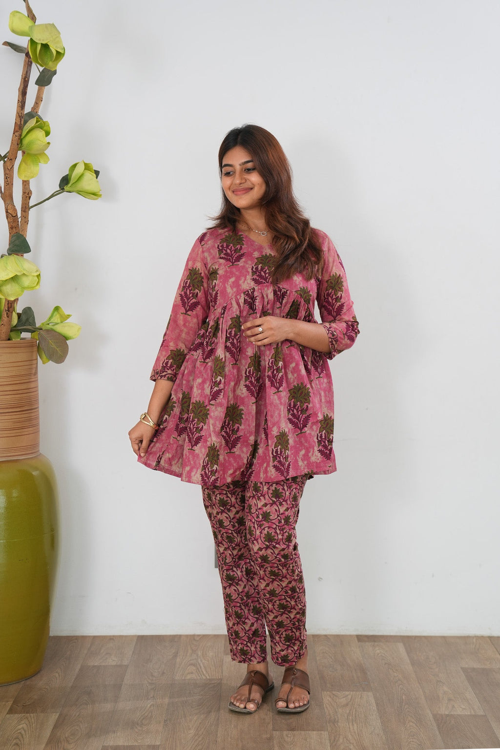 Dark pink tie and dye cotton comfies