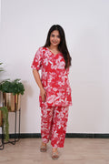 Crimson cotton lounge sleep wear