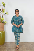 Peacock blue cotton comfies