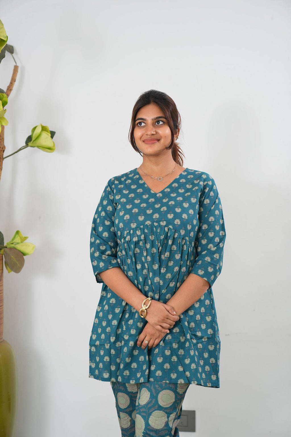 Peacock blue cotton comfies