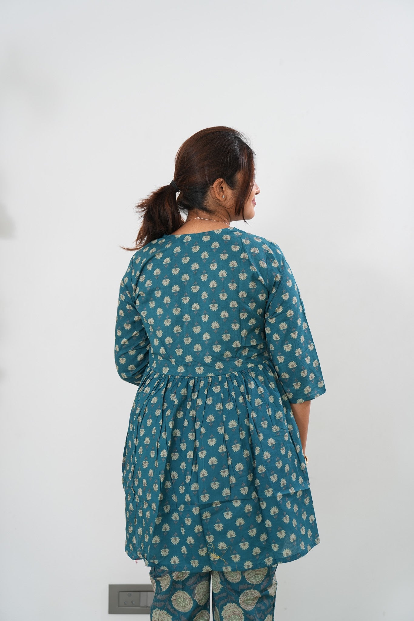 Peacock blue cotton comfies