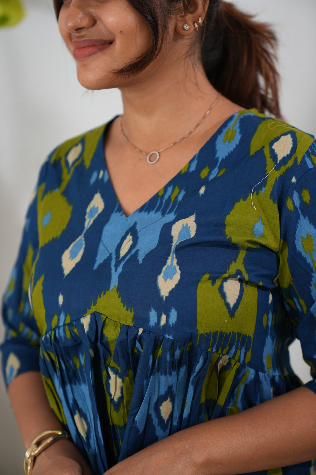 Ink blue geometric cotton comfies