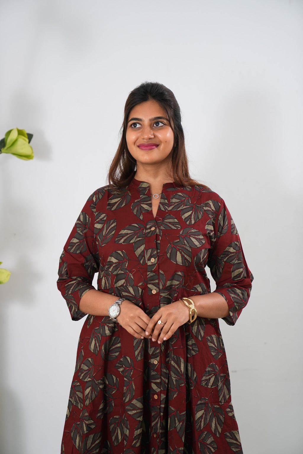 Rust orange maple cotton button down co-ords set