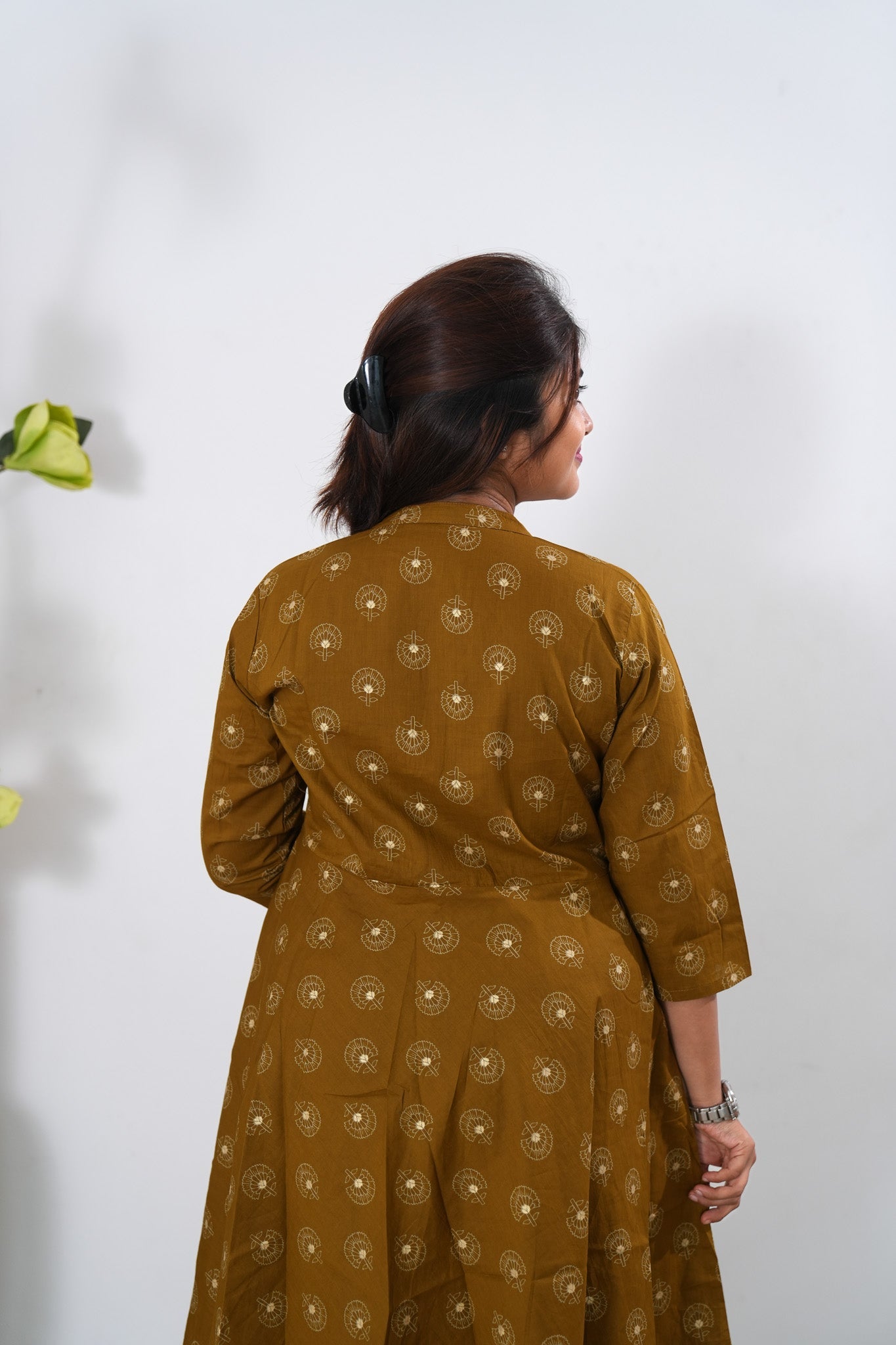 Mustard butta cotton button down co-ords set