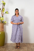 Lavender cotton midi dress