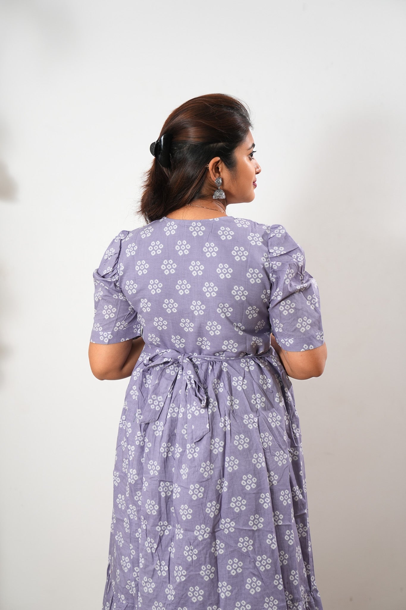 Lavender cotton midi dress