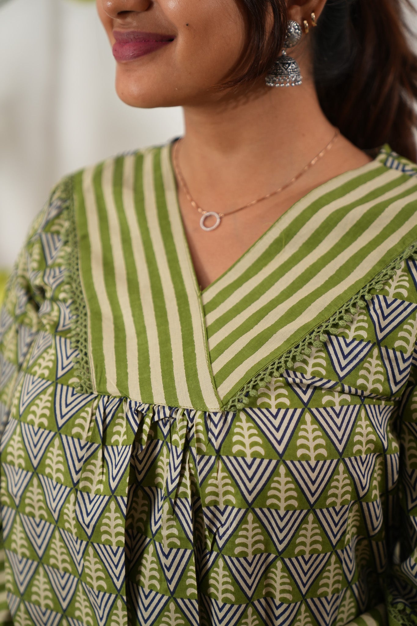 Lime green cotton top