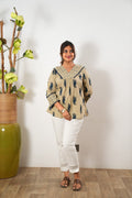 Ivory paisley cotton top