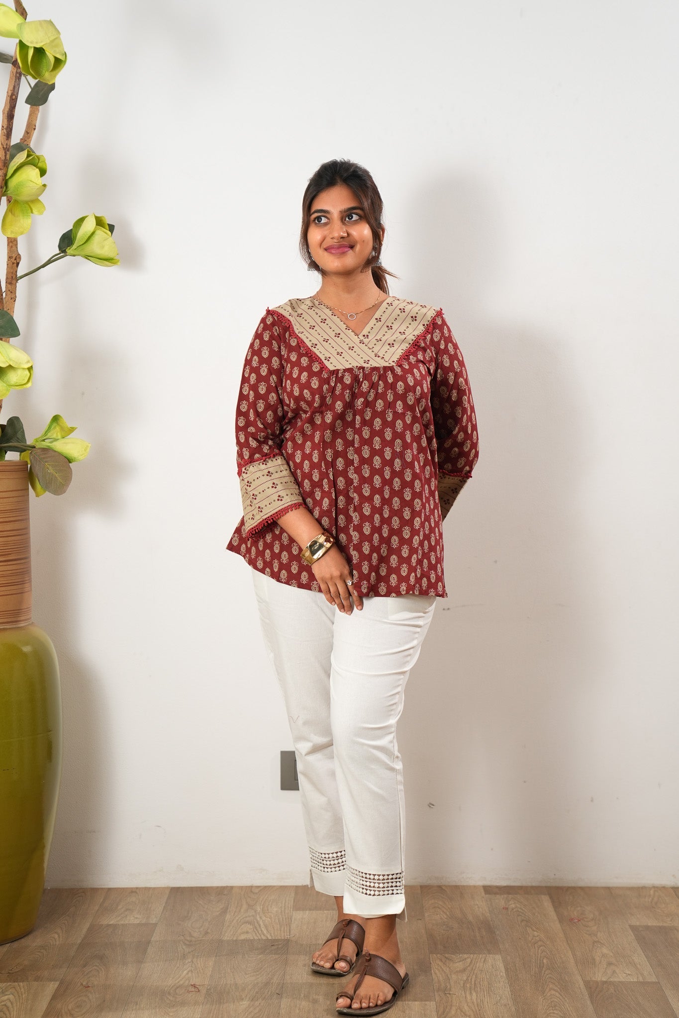 Maroon cotton top