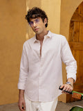 Men's Spread Collar Striped Cotton Shirt