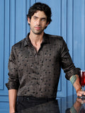 Men's Slim Fit Polka Dot Printed Party Shirt