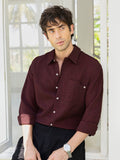 Men's Relaxed Fit Textured Solid Casual Shirt