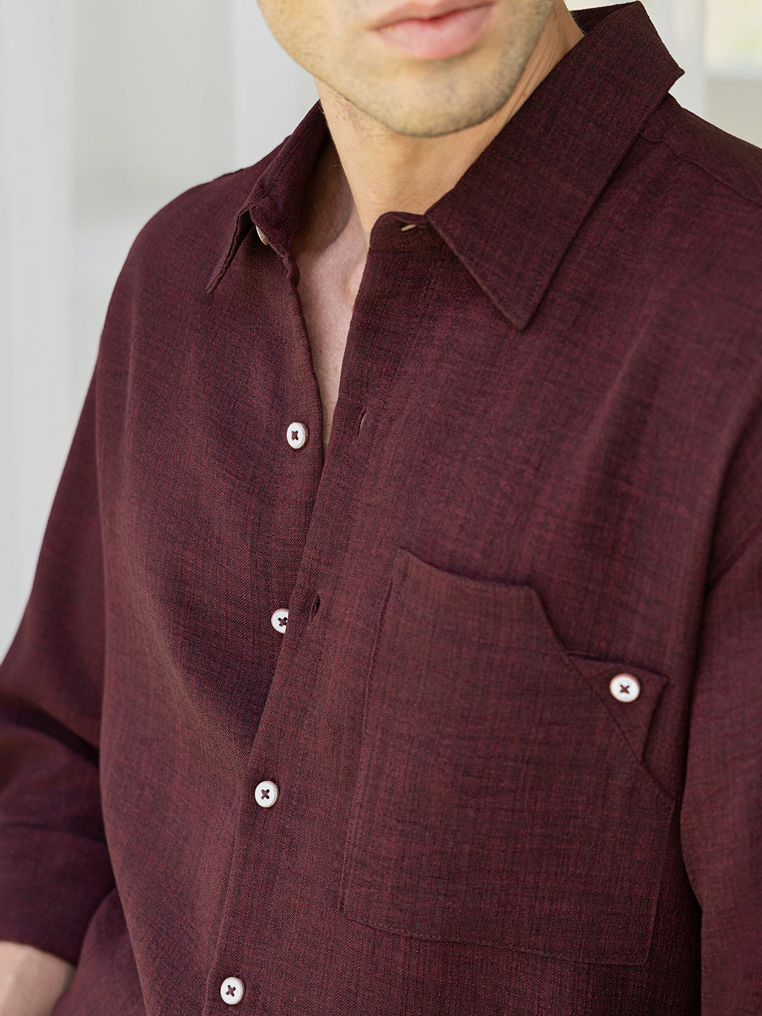 Men's Relaxed Fit Textured Solid Casual Shirt